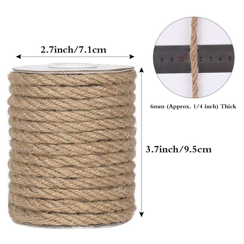 Tenn Well 6mm Jute Rope, 33 Feet Natural Craft Rope Thick Twine for Gardening, Bundling, Decorating, DIY Crafts (Brown) - Image 5